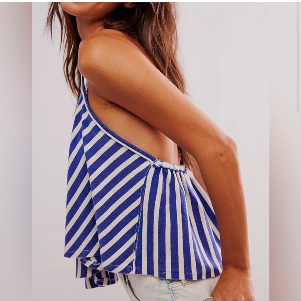 Free People Blue and White Striped Camisole - Picture 3 of 5